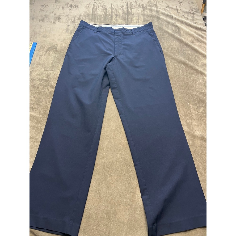 FJ FootJoy Mens Navy‎ Blue Golf Pants Size 36x32 Polyester Spandex Flat Front